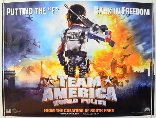 Team America : World Police  (Teaser / Advance Version)   Original British Quad Poster - Film Poster - Movie Poster 