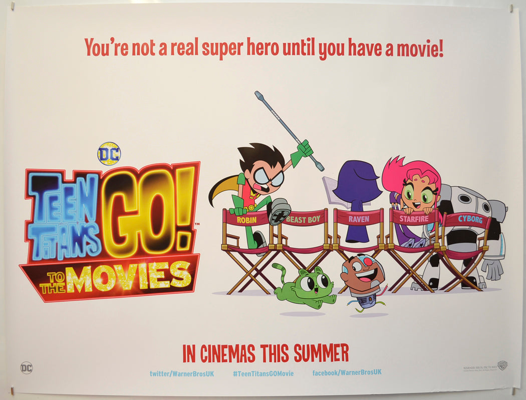 Teen Titans Go To The Movies (Teaser / Advance Version) Original Quad Poster - Film Poster - Movie Poster