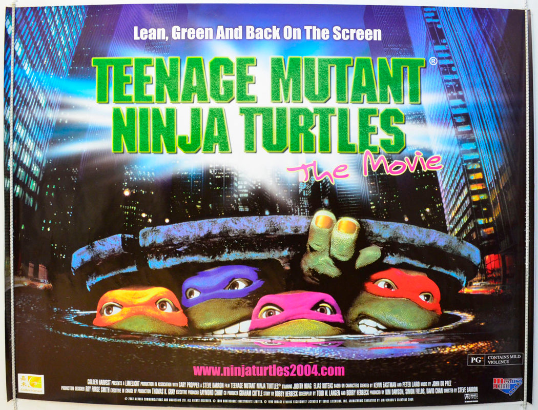 Teenage Mutant Ninja Turtles  (2004 re-release Poster)   Original British Quad Poster - Film Poster - Movie Poster 