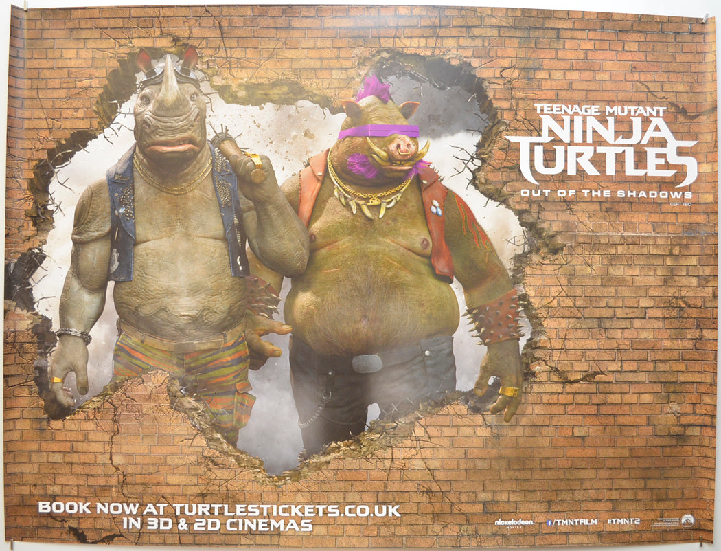 Teenage Mutant Ninja Turtles - Out Of The Shadows (Bebop/Rocksteady Version) Original Quad Poster - Film Poster - Movie Poster