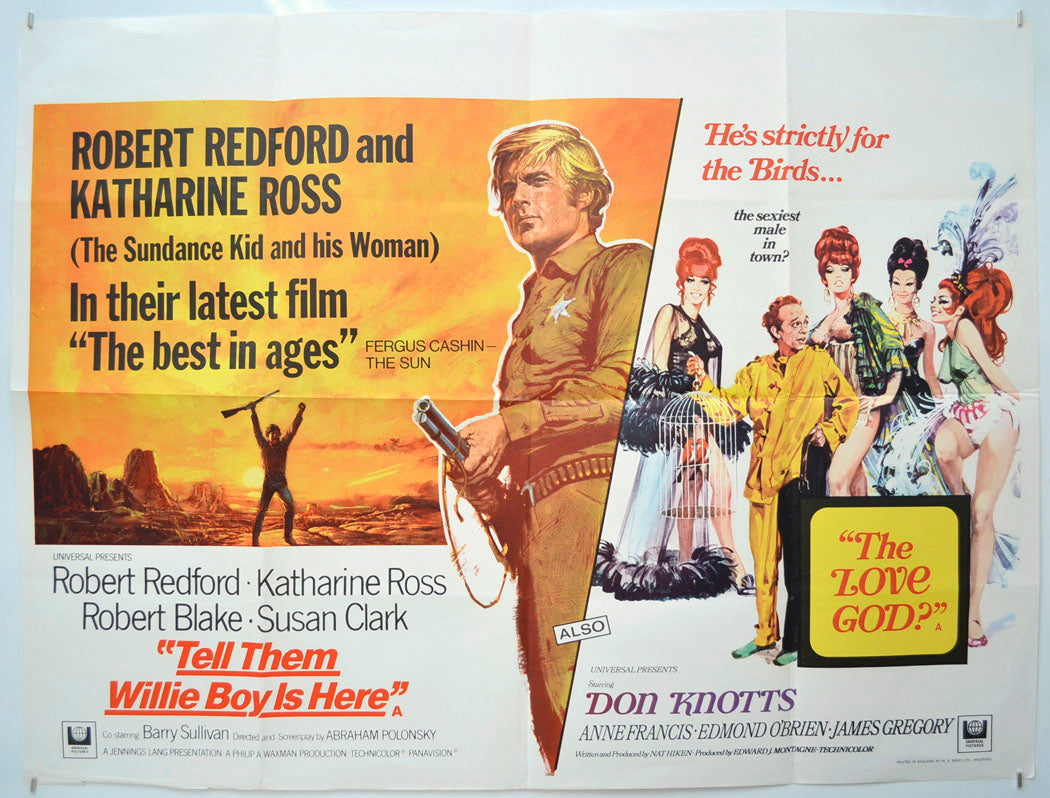 Tell Them Willie Boy Is Here / The Love God (Double Bill) Original Quad Poster - Film Poster - Movie Poster