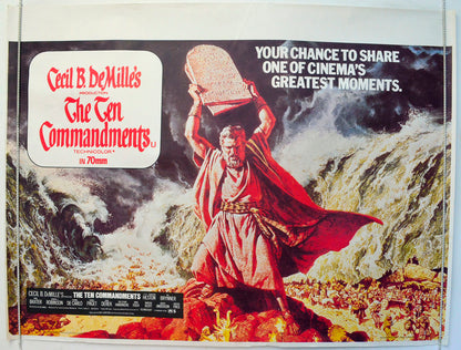 The Ten Commandments   (1972 70mm re-release Poster)  Original British Quad Poster - Film Poster - Movie Poster 