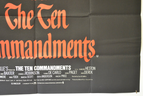 “The Ten Commandments” (1966 PLAIN TEXT re-release Poster) Original Qu ...