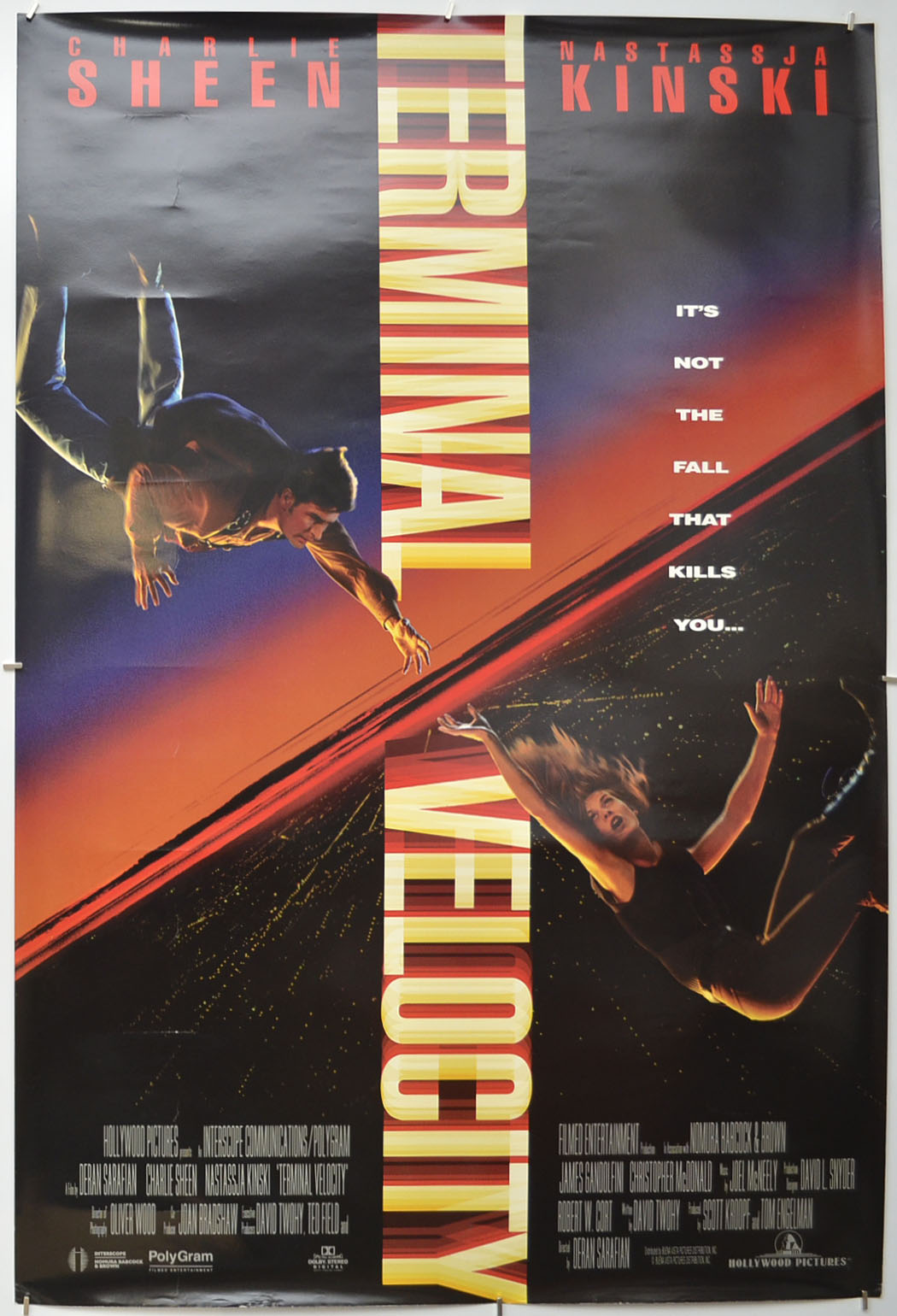 Terminal Velocity  Original One Sheet Poster - Film Poster - Movie Poster