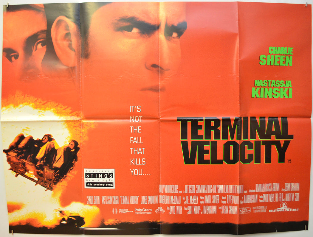 Terminal Velocity Original Quad Poster - Film Poster - Movie Poster