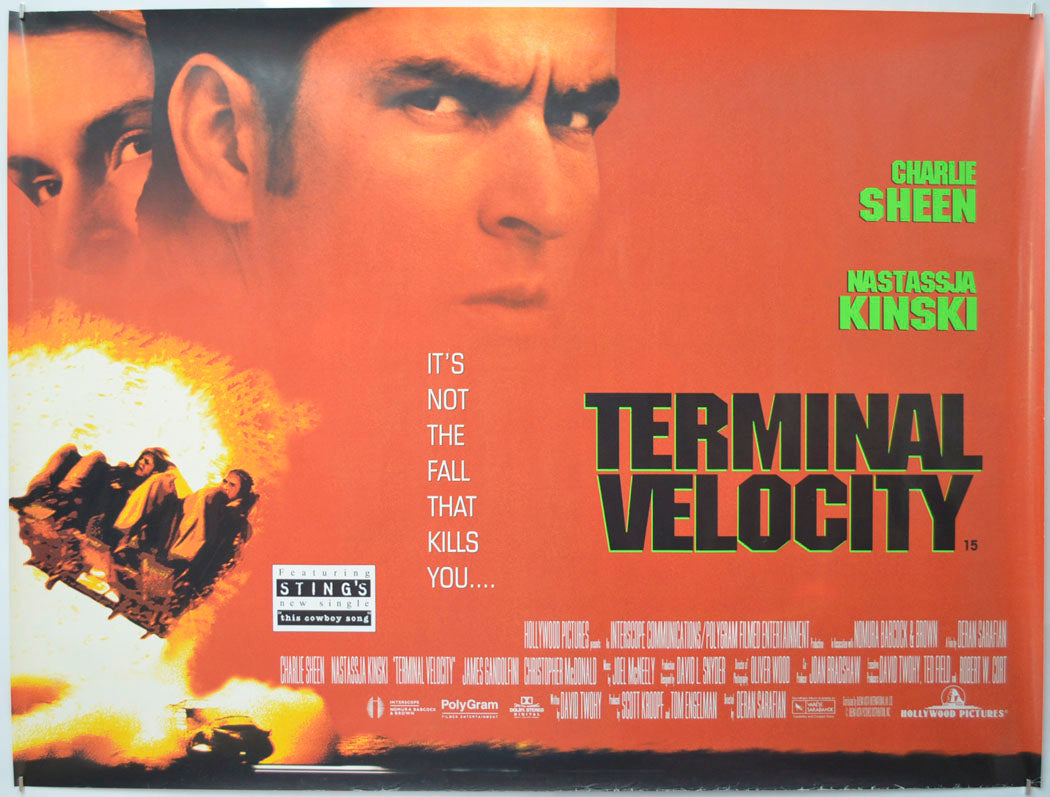 Terminal Velocity Original Quad Poster - Film Poster - Movie Poster