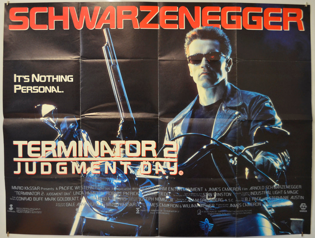 Terminator 2 : Judgement Day  Original Quad Poster - Film Poster - Movie Poster