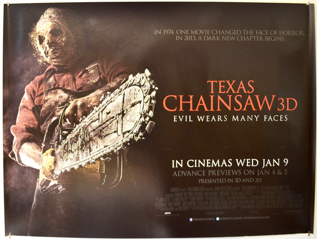 Texas Chainsaw  Original Quad Poster - Film Poster - Movie Poster