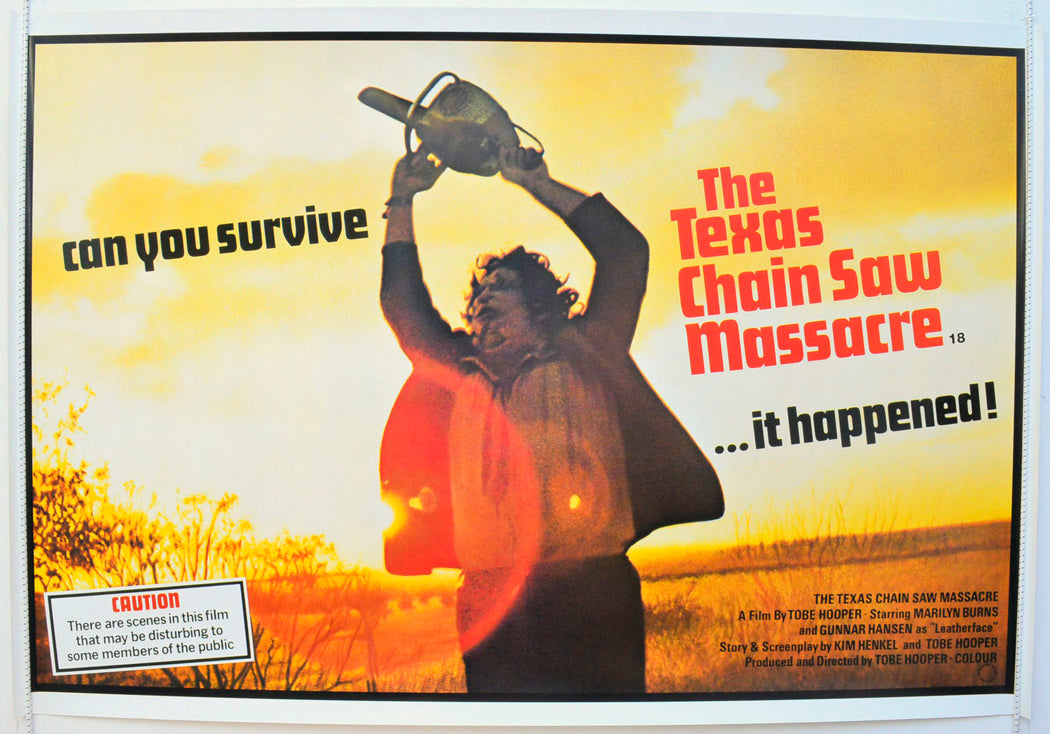 The Texas Chainsaw Massacre  Original British Quad Poster - Film Poster - Movie Poster 