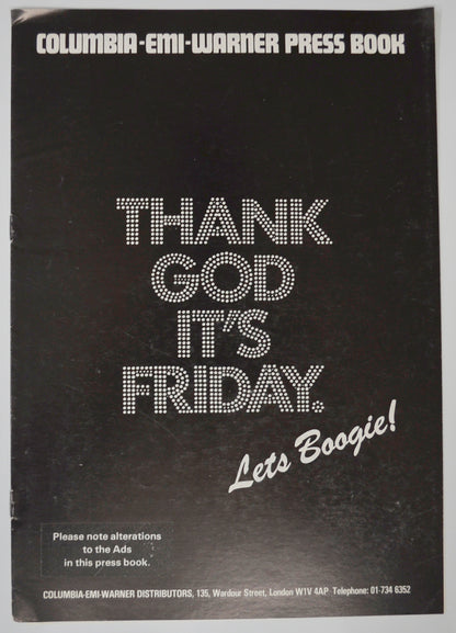 Thank God It’s Friday Original 8 Page Cinema Exhibitors Campaign Pressbook (UK)