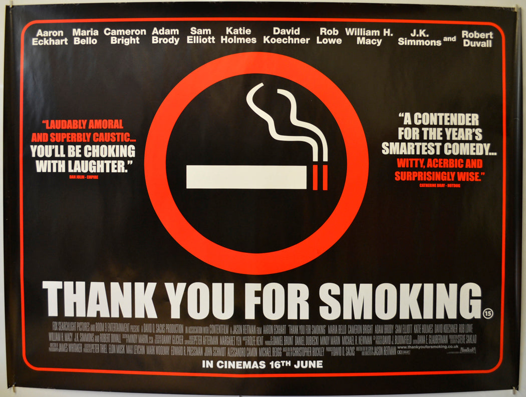 Thank You For Smoking Original Quad Poster - Film Poster - Movie Poster