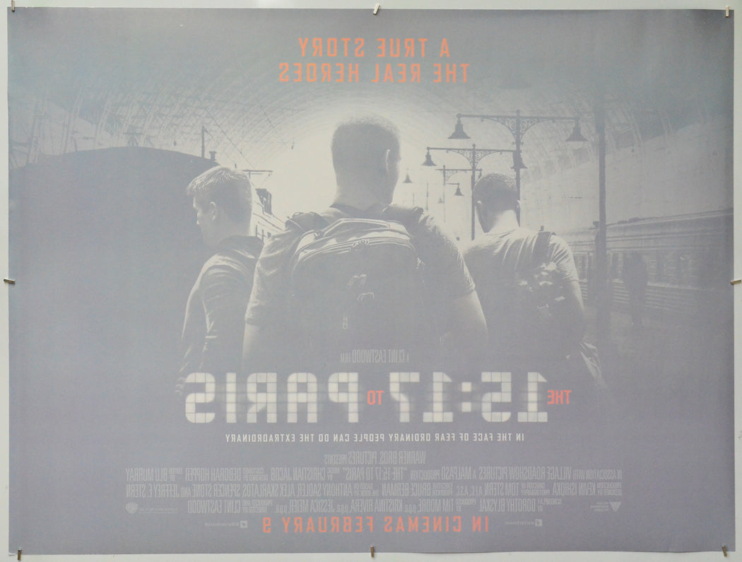 The 15:17 To Paris (Back) Cinema Quad Movie Poster 
