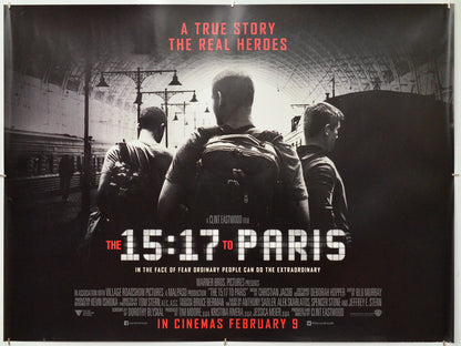 The 15:17 To Paris - Original Quad Poster - Film Poster - Movie Poster
