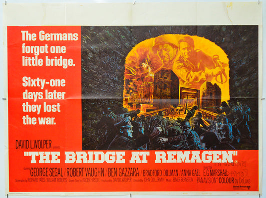The Bridge At Remagen - Original Quad Poster - Film Poster - Movie Poster