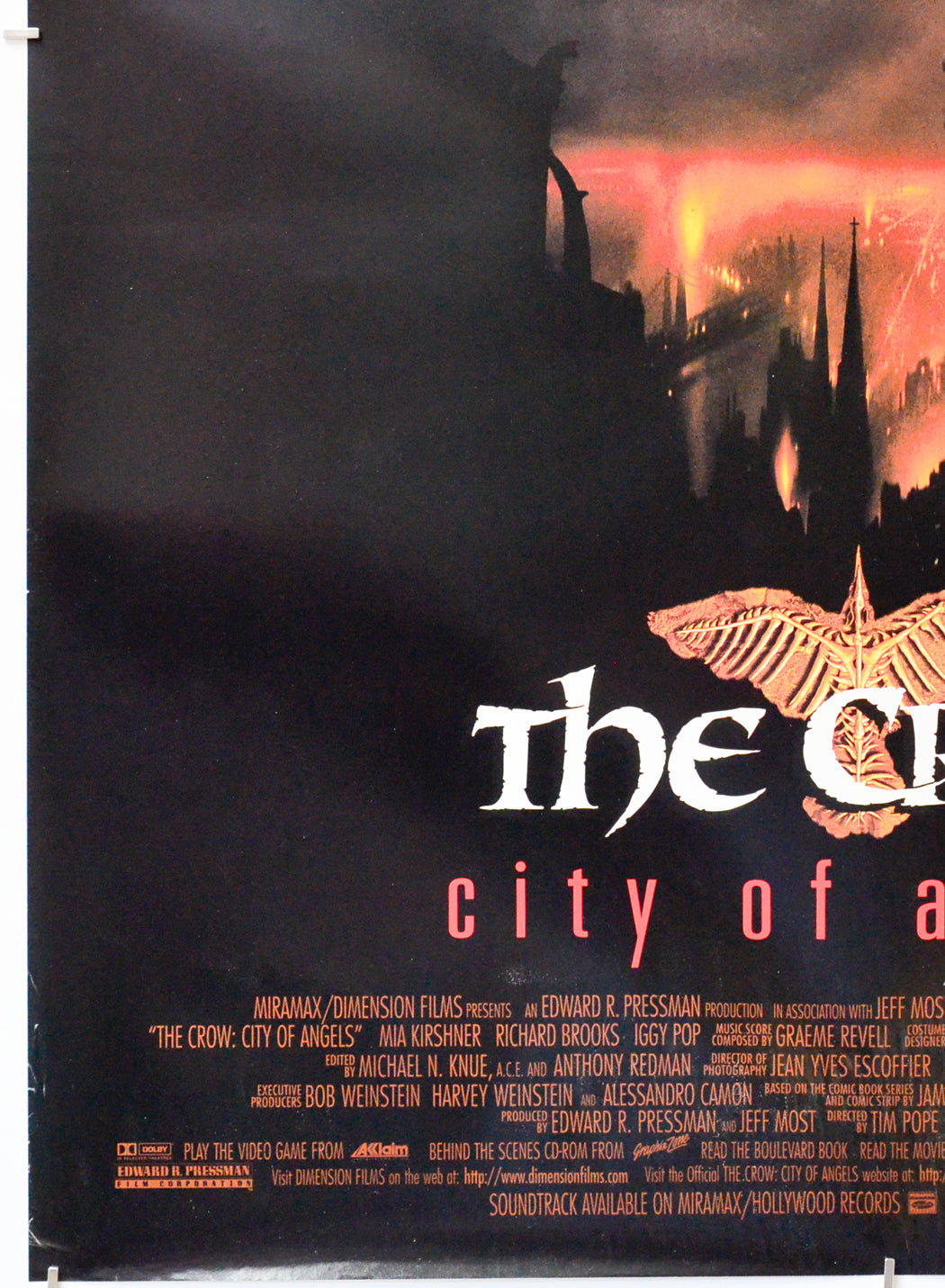 The Crow II : City Of Angels (Bottom Left) Cinema One Sheet Movie Poster 