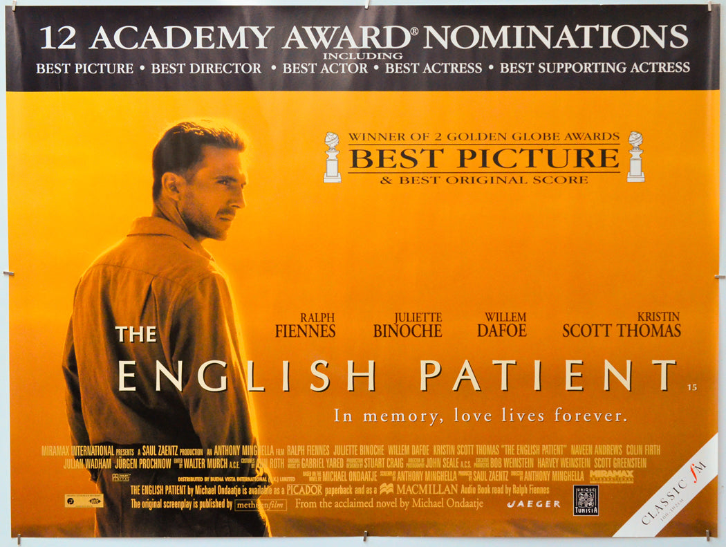 The English Patient - Original Quad Poster - Film Poster - Movie Poster