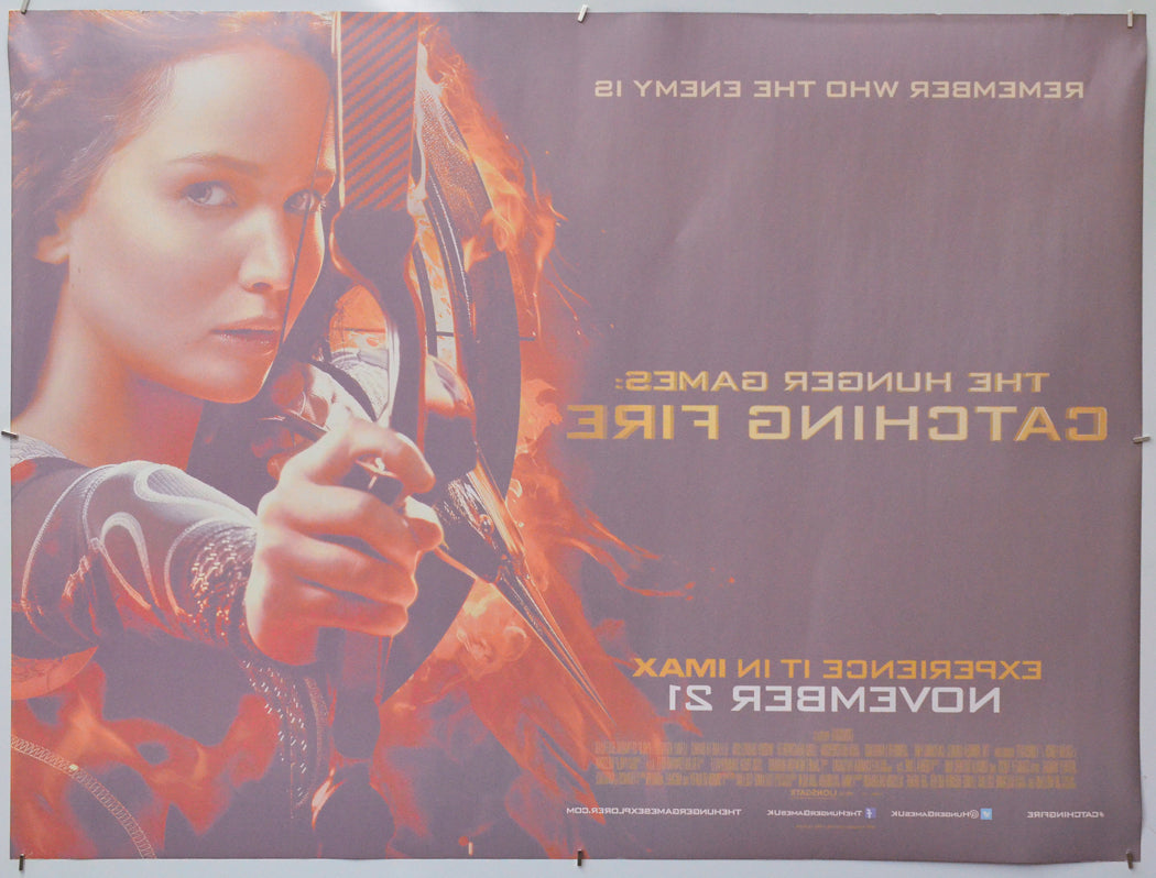 The Hunger Games : Catching Fire (Back) Cinema Quad Movie Poster 