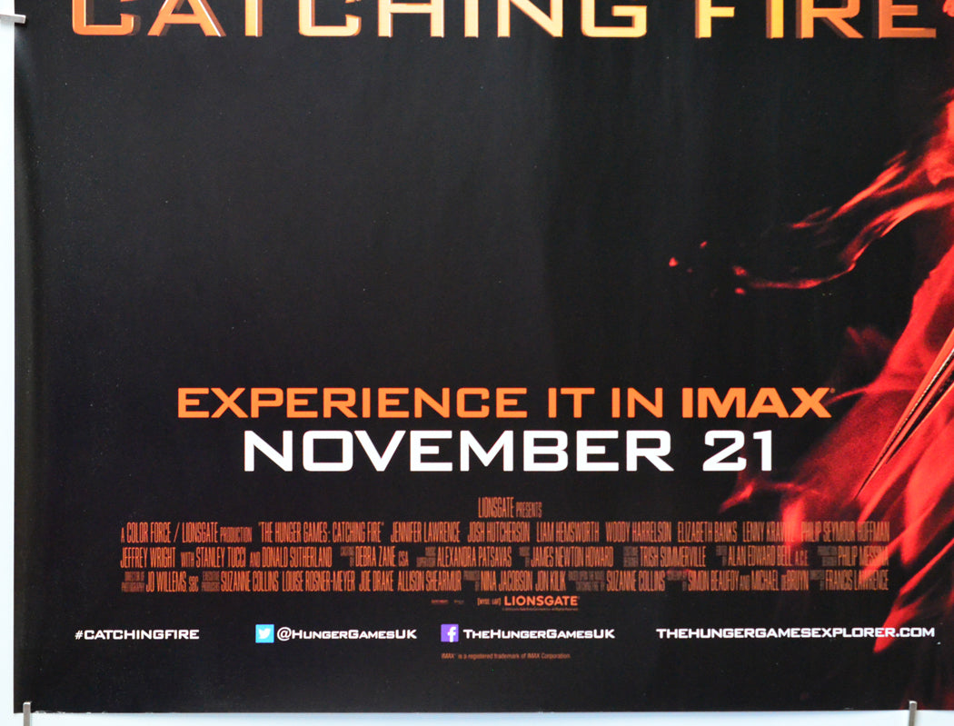 The Hunger Games : Catching Fire (Bottom Left) Cinema Quad Movie Poster 