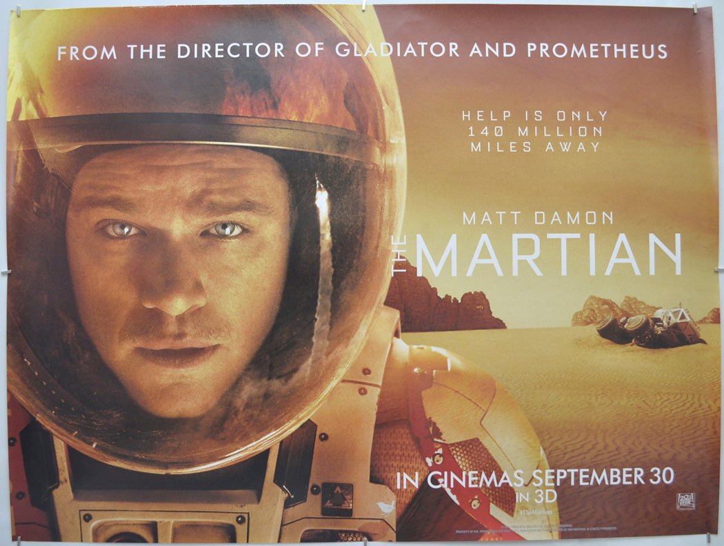 The Martian - Original Quad Poster - Film Poster - Movie Poster