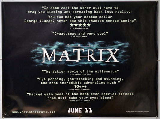 The Matrix - Original Quad Poster - Film Poster - Movie Poster