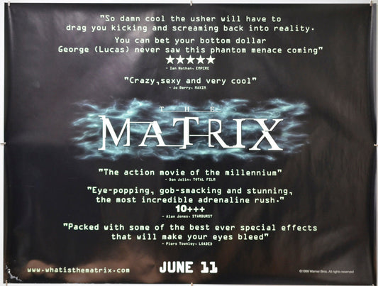 The Matrix - Original Quad Poster - Film Poster - Movie Poster