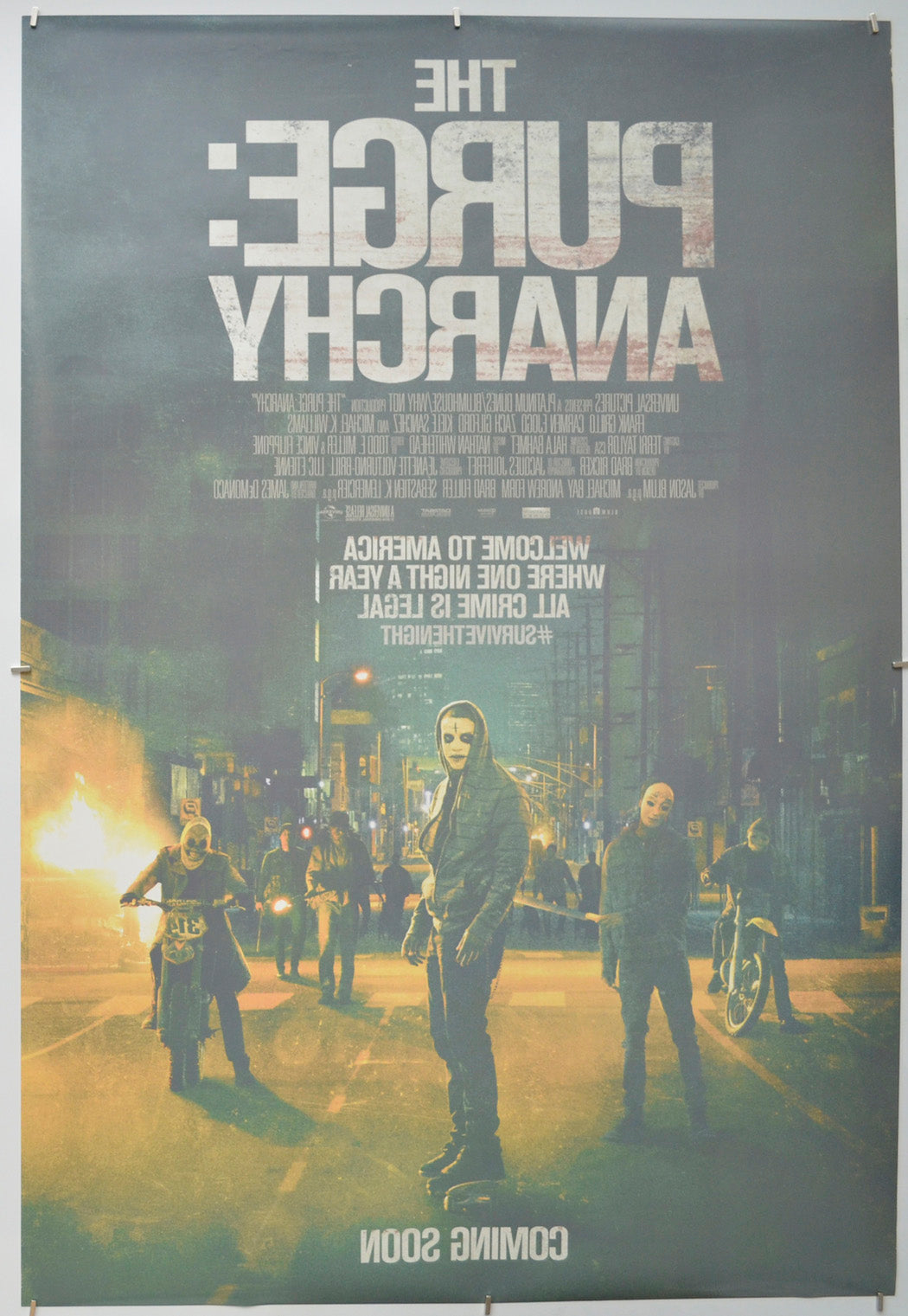 The Purge: Anarchy (Back) Cinema One Sheet Movie Poster 