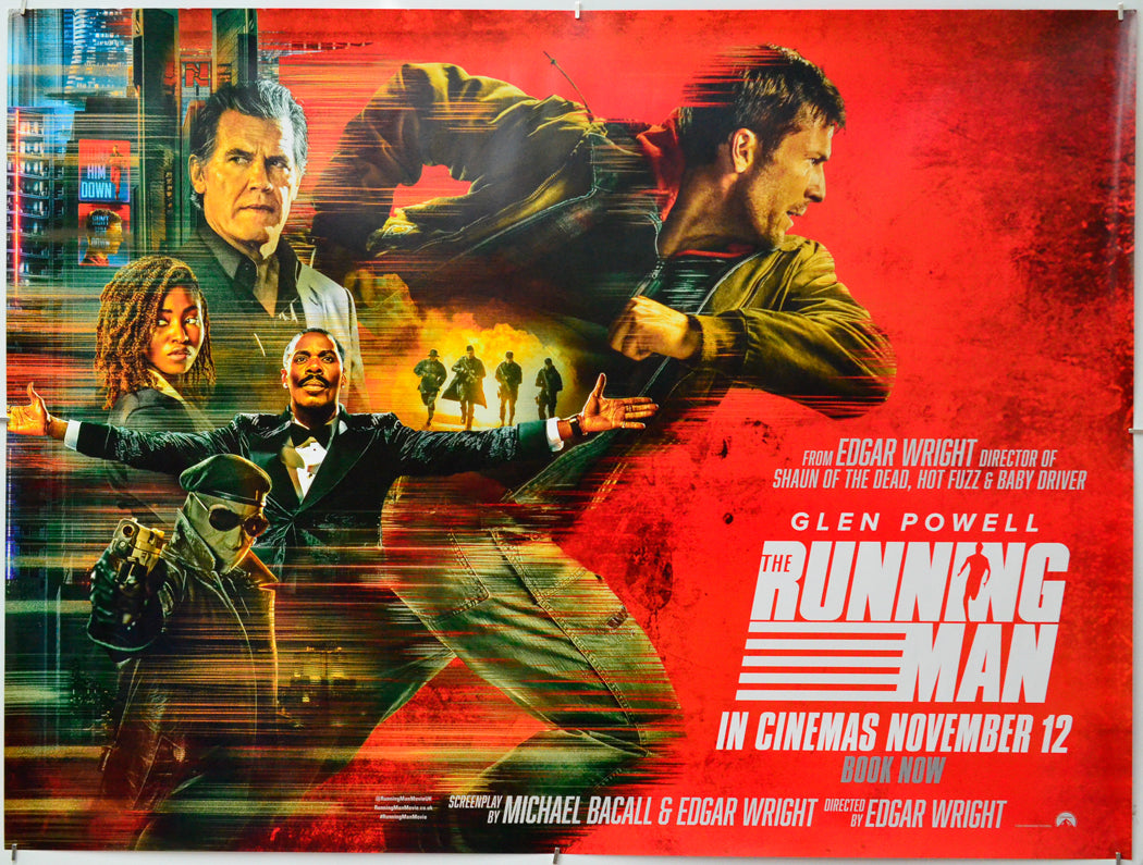 The Running Man - Original Quad Poster - Film Poster - Movie Poster