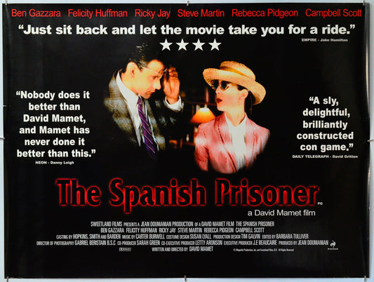 The Spanish Prisoner - Original Quad Poster - Film Poster - Movie Poster