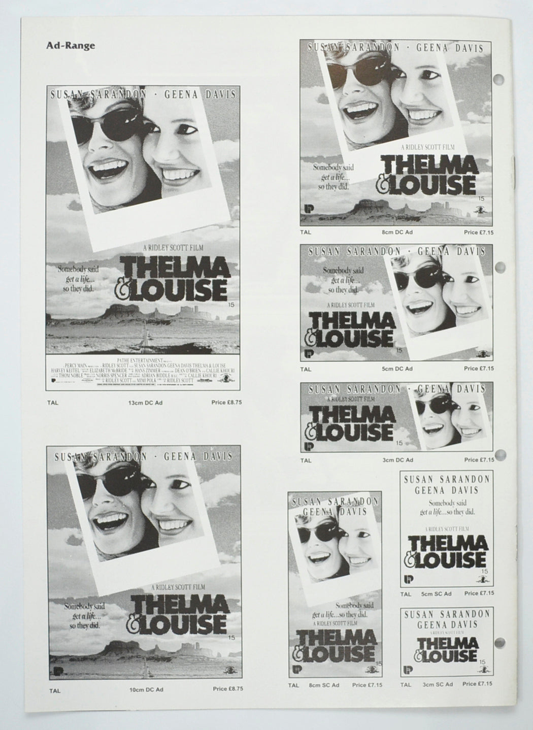 THELMA AND LOUISE Cinema Exhibitors Campaign Pressbook - BACK 