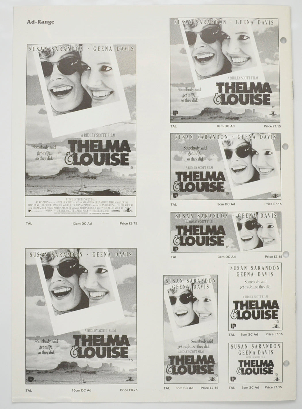 THELMA AND LOUISE Cinema Exhibitors Campaign Pressbook - BACK 