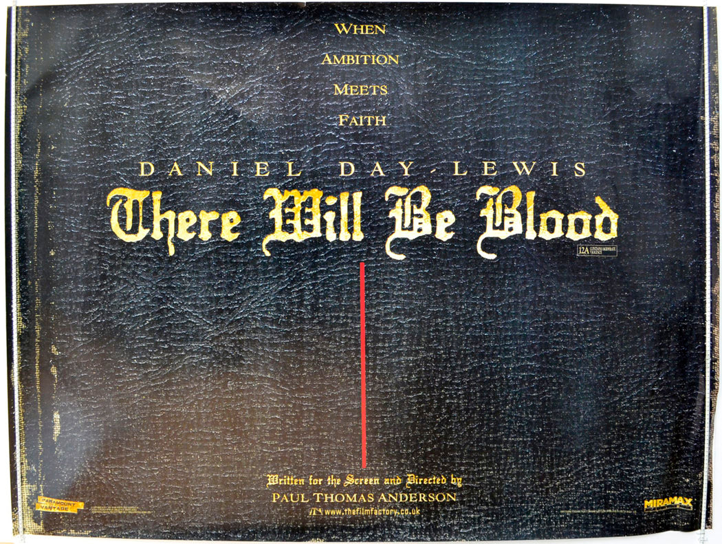 There Will Be Blood   (Teaser / Advance Version) Original British Quad Poster - Film Poster - Movie Poster