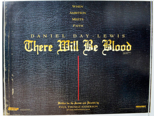 There Will Be Blood   (Teaser / Advance Version) Original British Quad Poster - Film Poster - Movie Poster