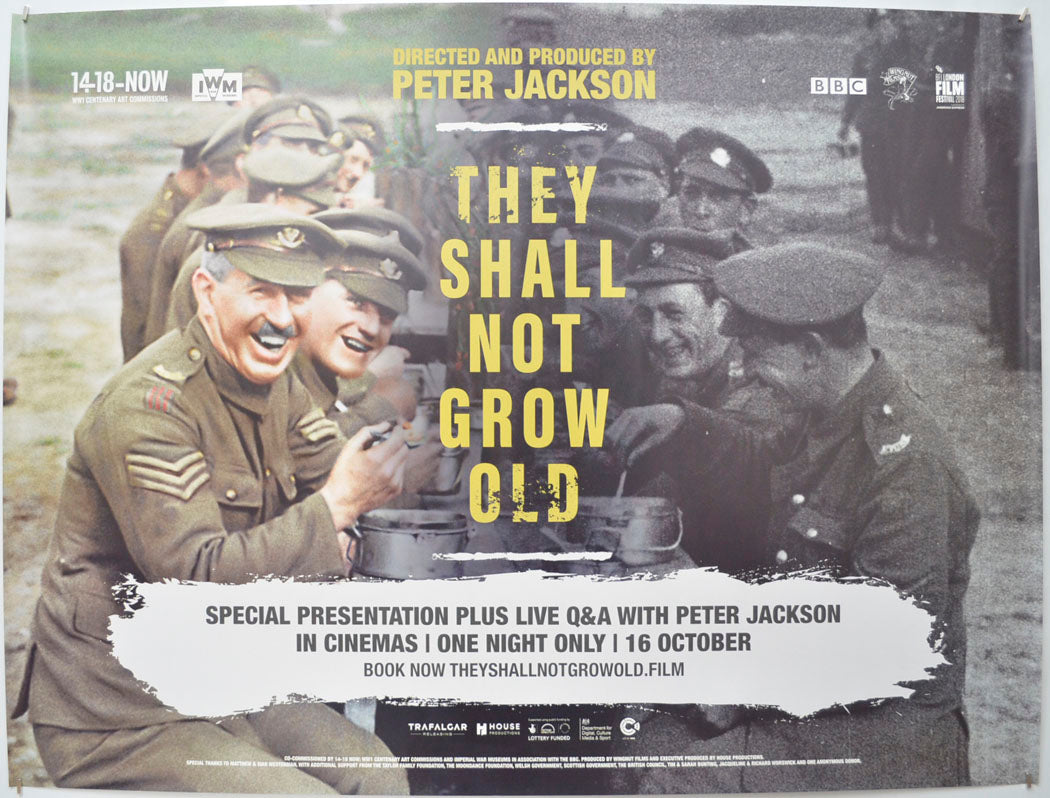 They Shall Not Grow Old  Original Quad Poster - Film Poster - Movie Poster