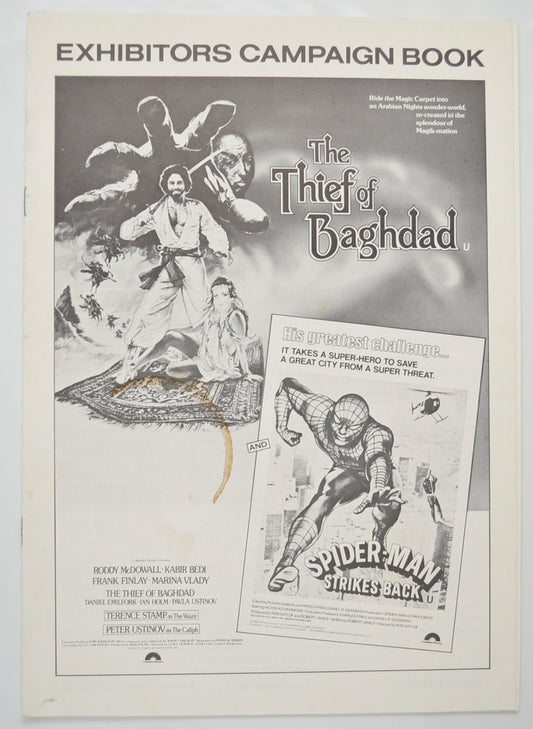 Thief Of Baghdad / Spider-man Strikes Back Original 8 Page Cinema Exhibitors Campaign Pressbook (UK) + Synopsis Sheets