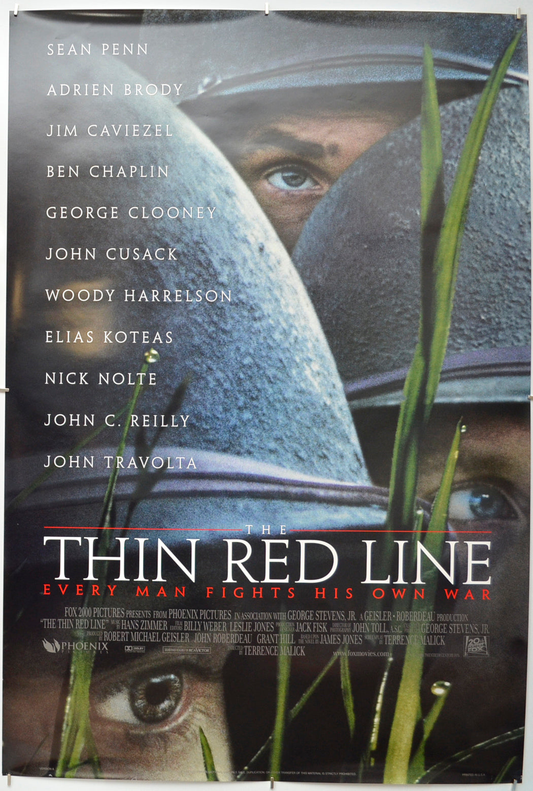 The Thin Red Line - Original One Sheet Poster - Film Poster - Movie Poster