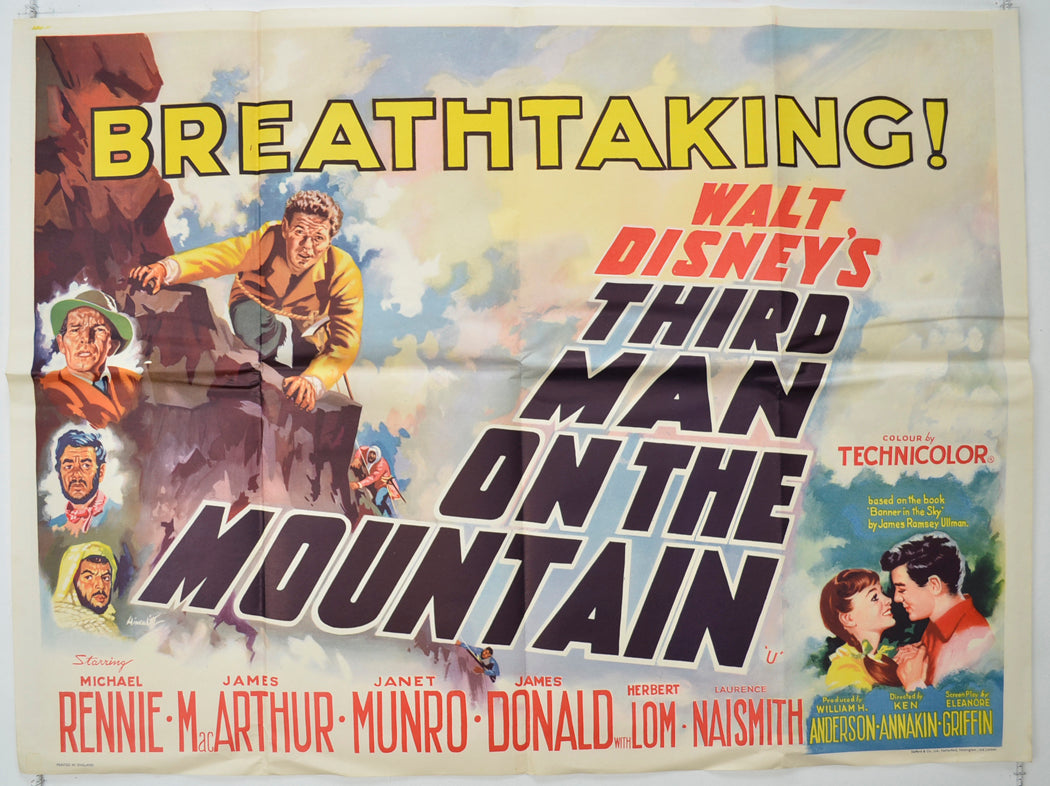 Third Man On The Mountain   Original Quad Poster - Film Poster - Movie Poster 