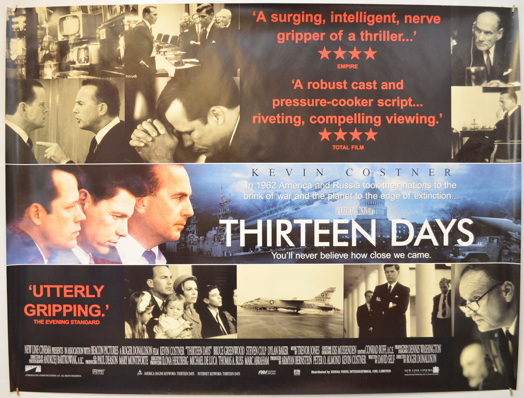 Thirteen Days Original Quad Poster - Film Poster - Movie Poster