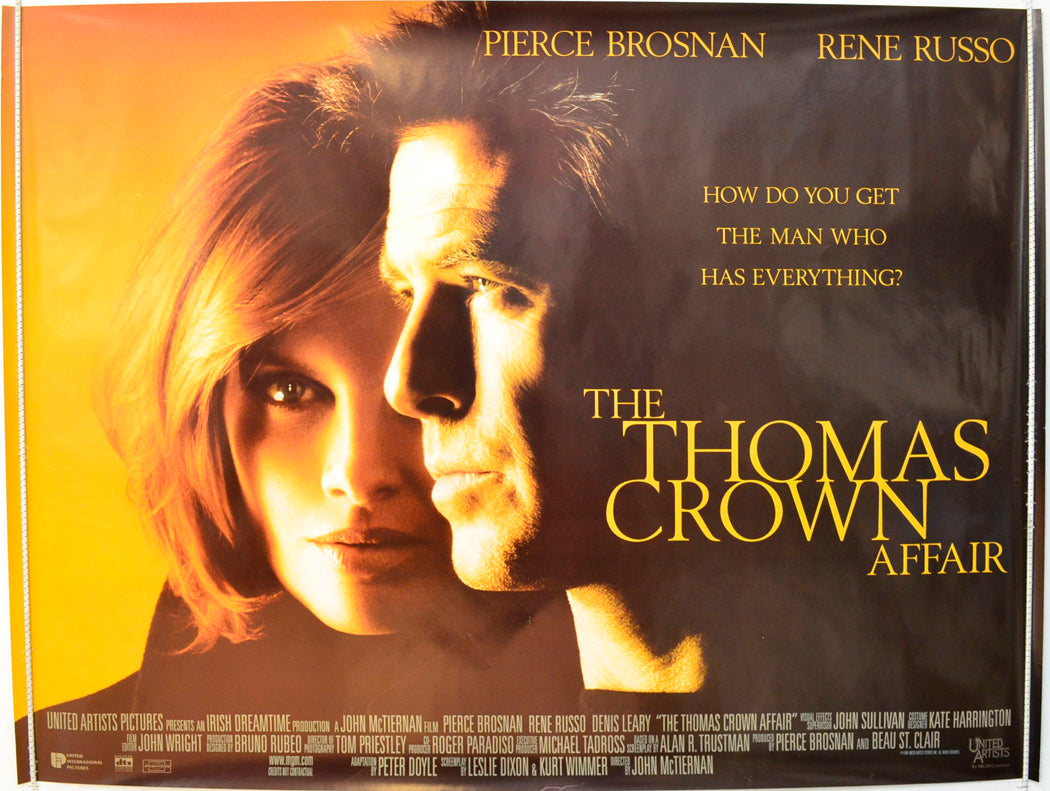 The Thomas Crown Affair   (Version 2) Original British Quad Poster - Film Poster - Movie Poster