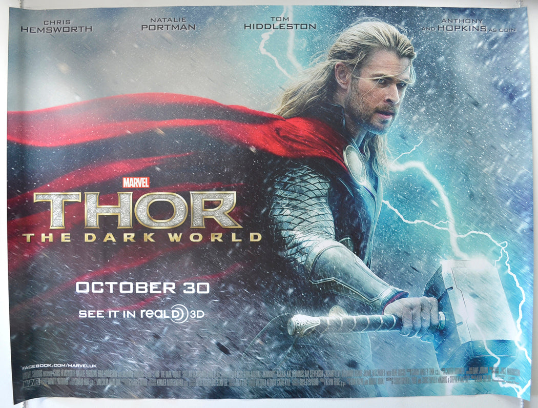 Thor - The Dark World   Original Quad Poster - Film Poster - Movie Poster 