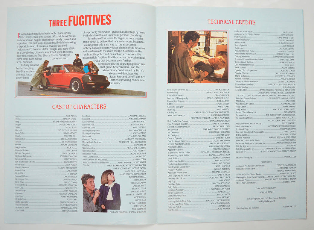 THREE FUGITIVES Cinema Exhibitors Campaign Pressbook - INSIDE 