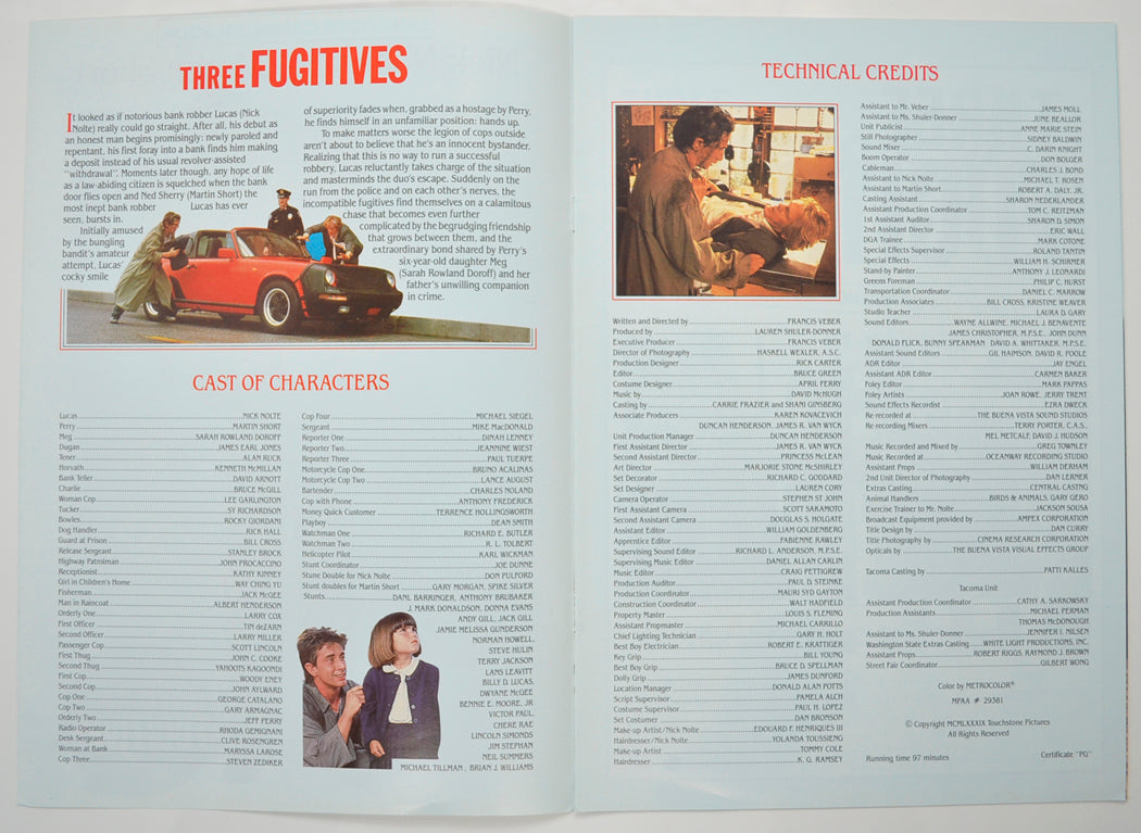 THREE FUGITIVES Cinema Exhibitors Campaign Pressbook - INSIDE 