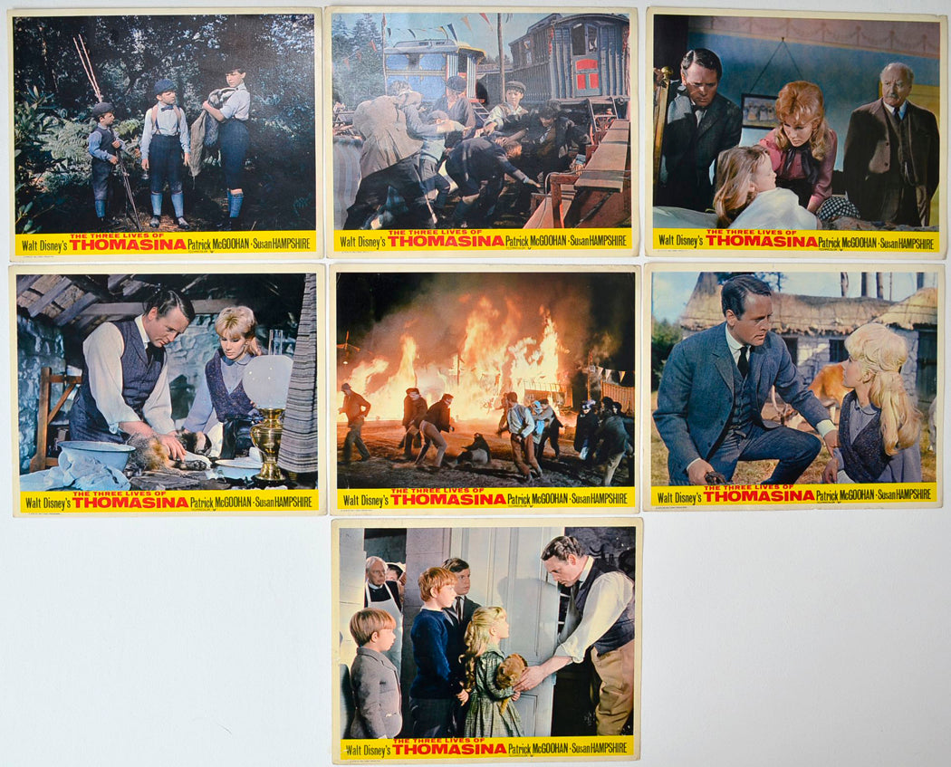 The Three Lives Of Thomasina 7 Original Colour Front Of House Stills / 8x10 Lobby Cards 