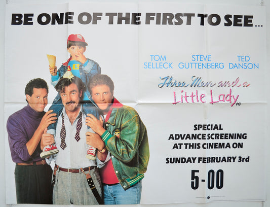 Three Men And A Little Lady  (Teaser / Advance Version)   Original Quad Poster - Film Poster - Movie Poster  