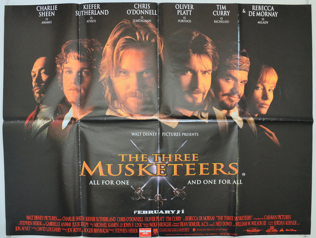 The Three Musketeers Original Quad Poster - Film Poster - Movie Poster  