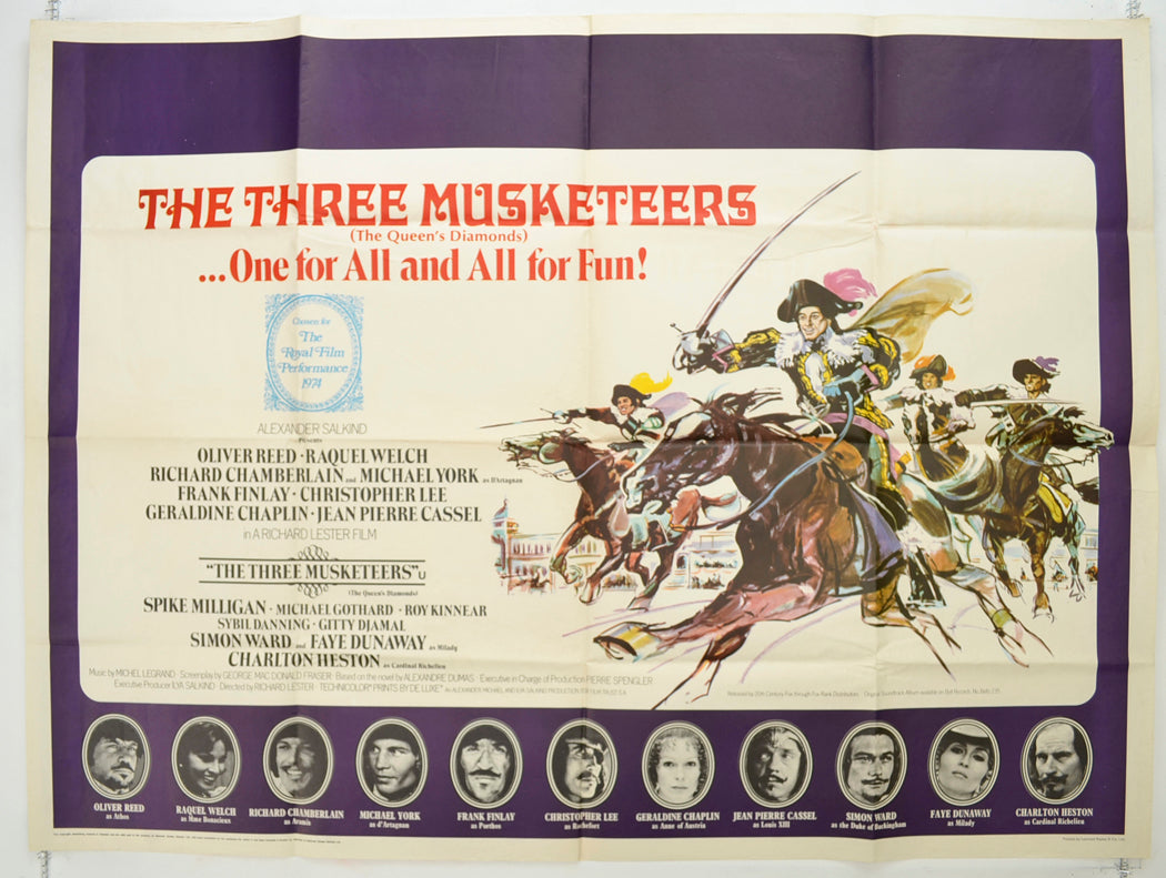 The Three Musketeers  Original Quad Poster - Film Poster - Movie Poster