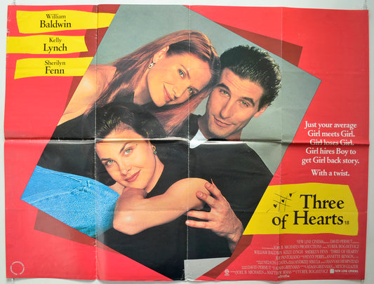 Three Of Hearts Original Quad Poster - Film Poster - Movie Poster  