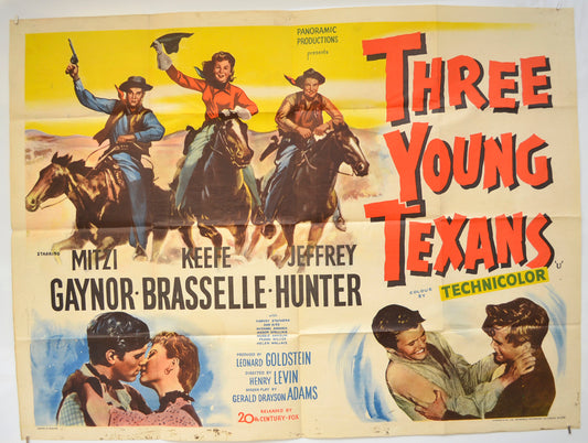 Three Young Texans  Original Quad Poster - Film Poster - Movie Poster