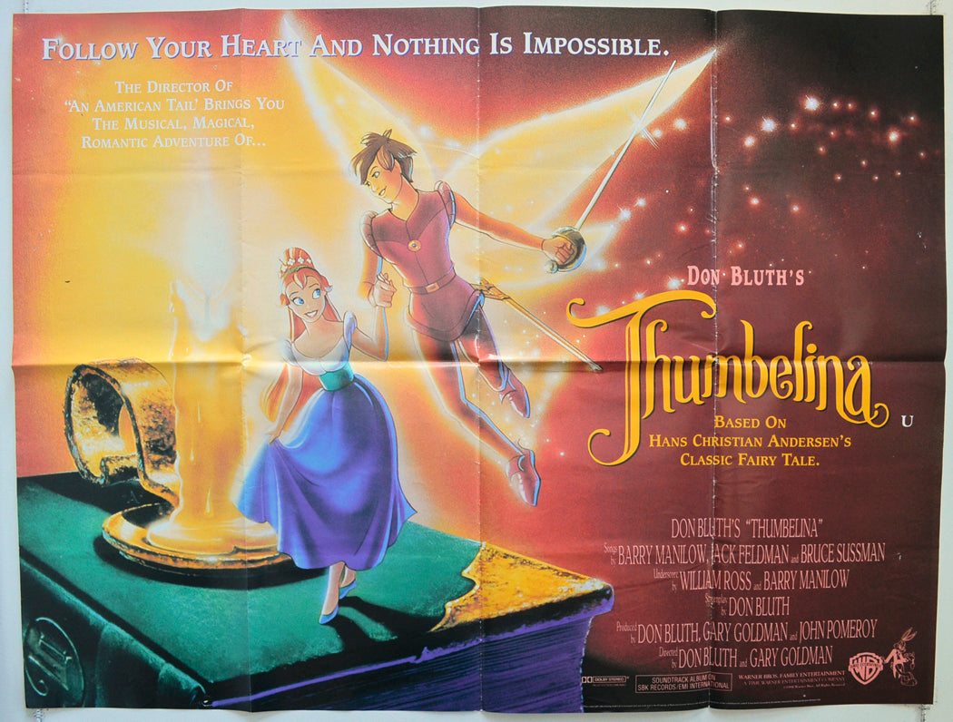 Thumbelina  (a.k.a. Don Bluth's Thumbelina)   Original Quad Poster - Film Poster - Movie Poster  