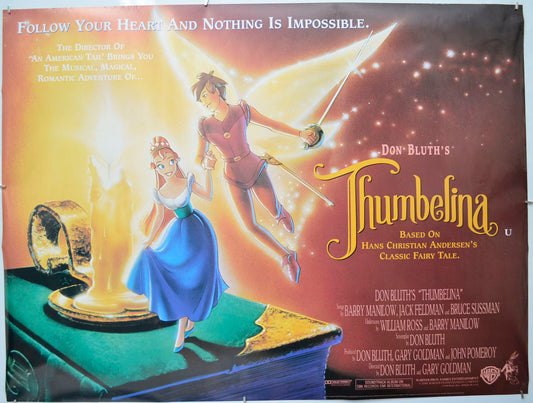 Thumbelina Original Quad Poster - Film Poster - Movie Poster