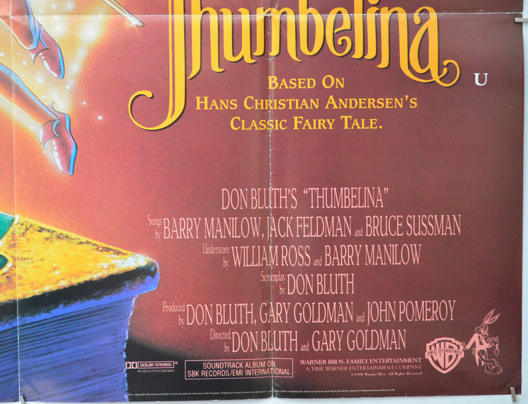 THUMBELINA (Bottom Right) Cinema Quad Movie Poster 